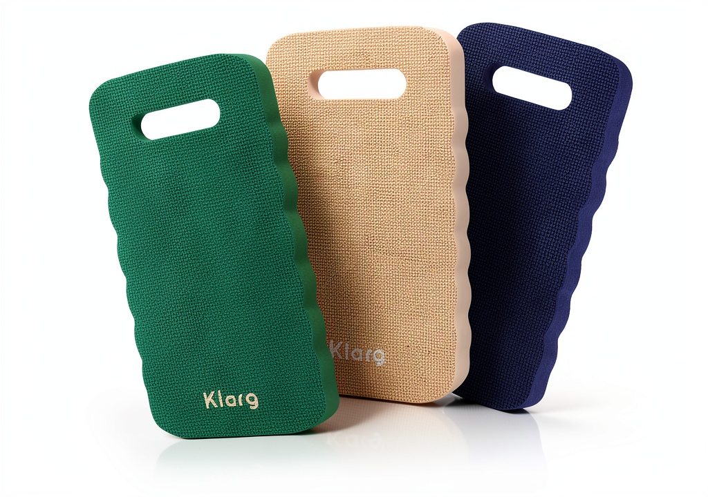Klarg kneeling pads in use on a garden lawn