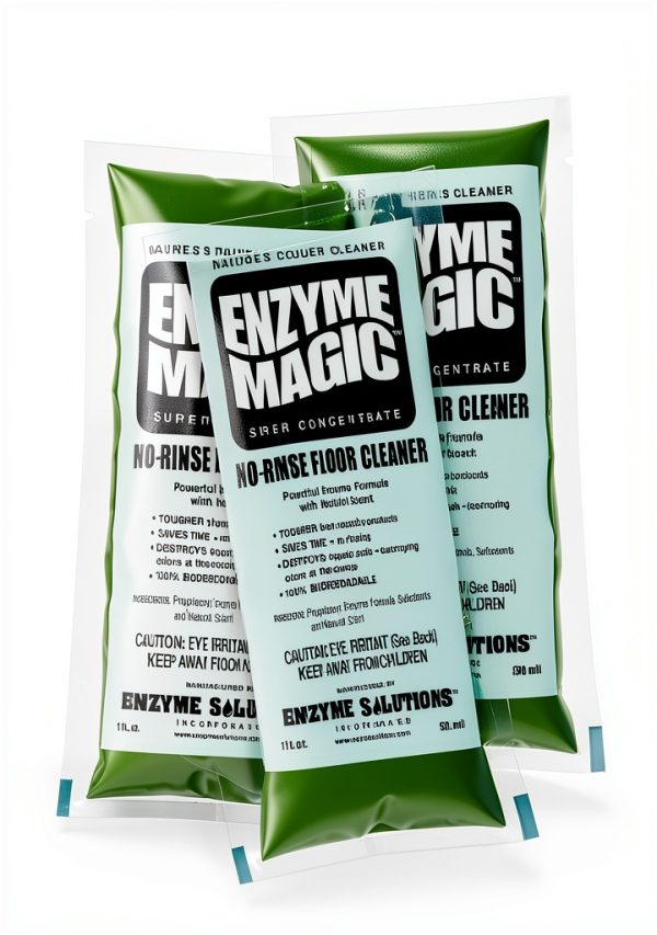 No-Rinse Floor Cleaner; Industrial Strength Powerful Enzyme Formula Value 200 Packs = 200 Mop Buckets Per Case-0